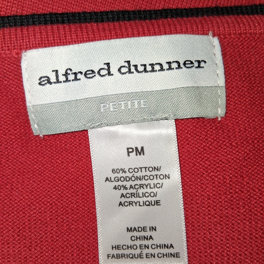 Alfred Dunner Women's Red Sweater with Black and White Details SZ PM 60%cotton. - Picture 2 of 16
